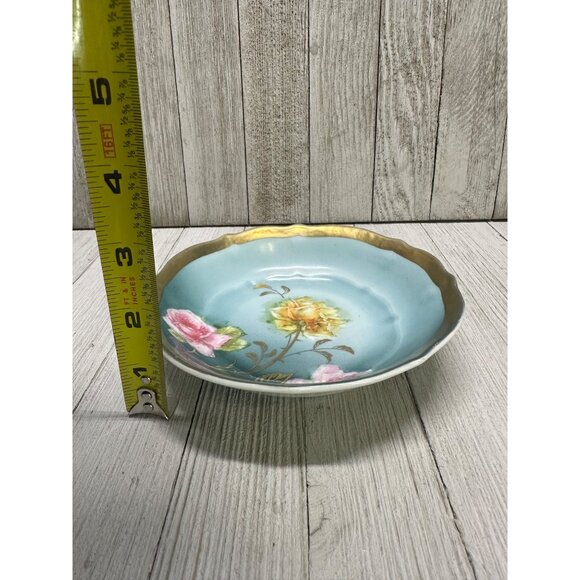 C.T. Carl Tielsch Altwasser Antique Serving Bowl Painted Floral Gold Rim #21558 - Picture 6 of 6